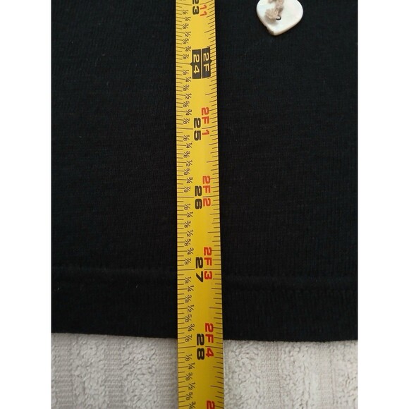 Susan Bristol Womens Blouse Black Short Sleeve Button Heart Round Neck Small - Picture 9 of 15